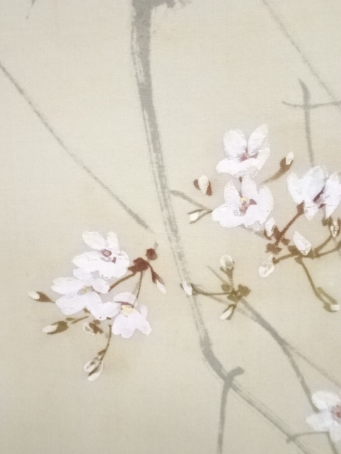 【桜花目白図】今井景樹 2669 サクラにメジロ 共箱 掛け軸 肉筆 桜花目白図】今井景樹 2669 サクラにメジロ 共箱 掛け軸 肉筆